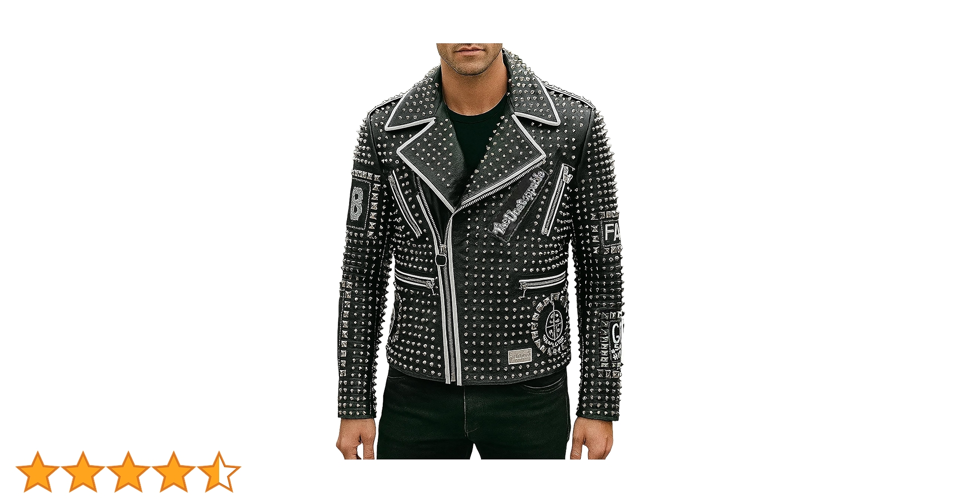 Buy Mens Brando Motorbike Rock Punk Spike Studded Motorcycle